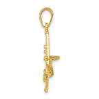 FJC Finejewelers 10 kt Yellow Gold 3-D Jet Charm 30 x 23 mm