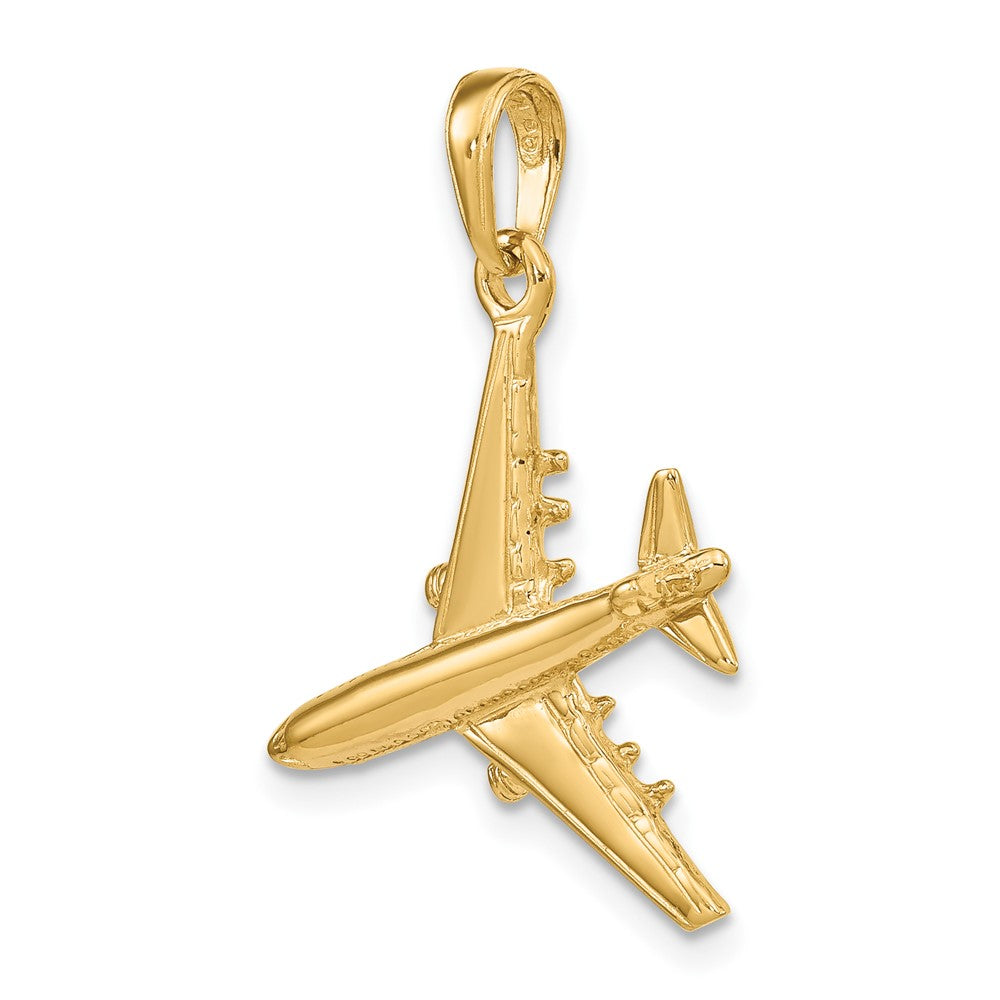 FJC Finejewelers 10 kt Yellow Gold 3-D Jet Charm 30 x 23 mm