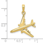 FJC Finejewelers 10 kt Yellow Gold 3-D Jet Charm 30 x 23 mm