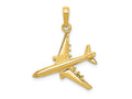 FJC Finejewelers 10 kt Yellow Gold 3-D Jet Charm 30 x 23 mm