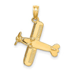 FJC Finejewelers 10 kt Yellow Gold 3-D Bi-Plane Charm 18 x 18 mm