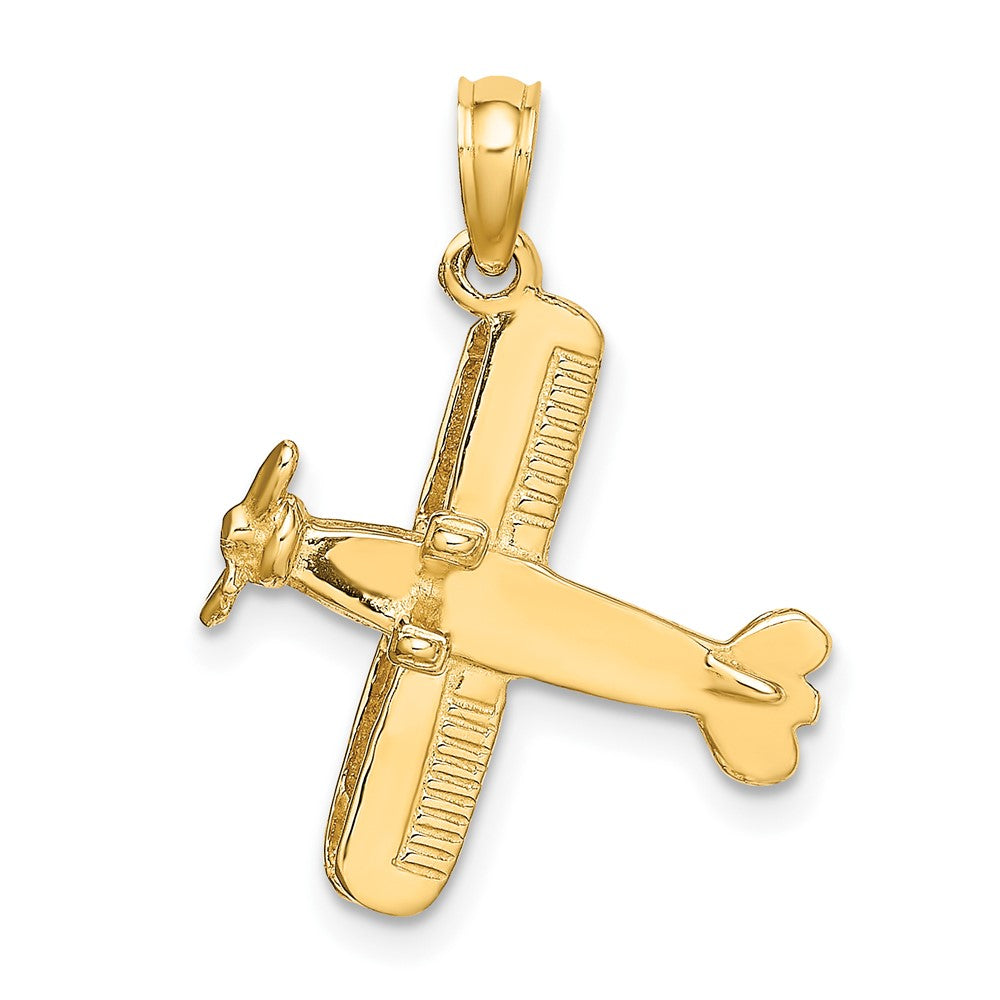 FJC Finejewelers 10 kt Yellow Gold 3-D Bi-Plane Charm 18 x 18 mm