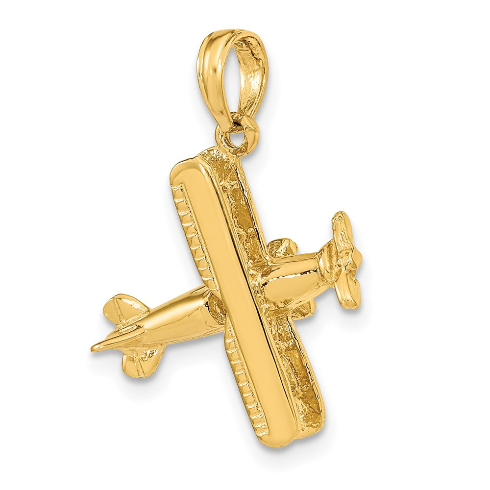 FJC Finejewelers 10 kt Yellow Gold 3-D Bi-Plane Charm 18 x 18 mm