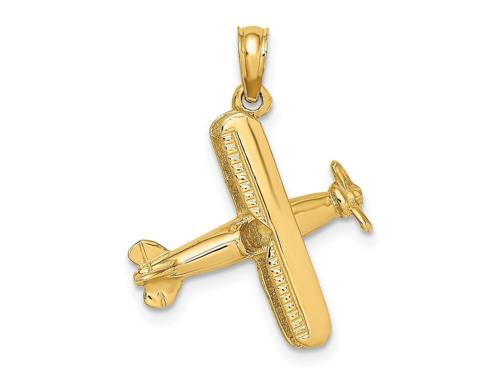 FJC Finejewelers 10 kt Yellow Gold 3-D Bi-Plane Charm 18 x 18 mm