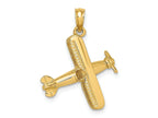 FJC Finejewelers 10 kt Yellow Gold 3-D Bi-Plane Charm 18 x 18 mm