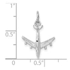 FJC Finejewelers 10 kt White Gold Themed 3-D Airplane Charm 21.5 mm x 16 mm