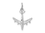 FJC Finejewelers 10 kt White Gold Themed 3-D Airplane Charm 21.5 mm x 16 mm