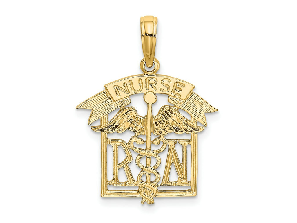 FJC Finejewelers 10 kt Yellow Gold Registered Nurse Charm 16 x 18 mm