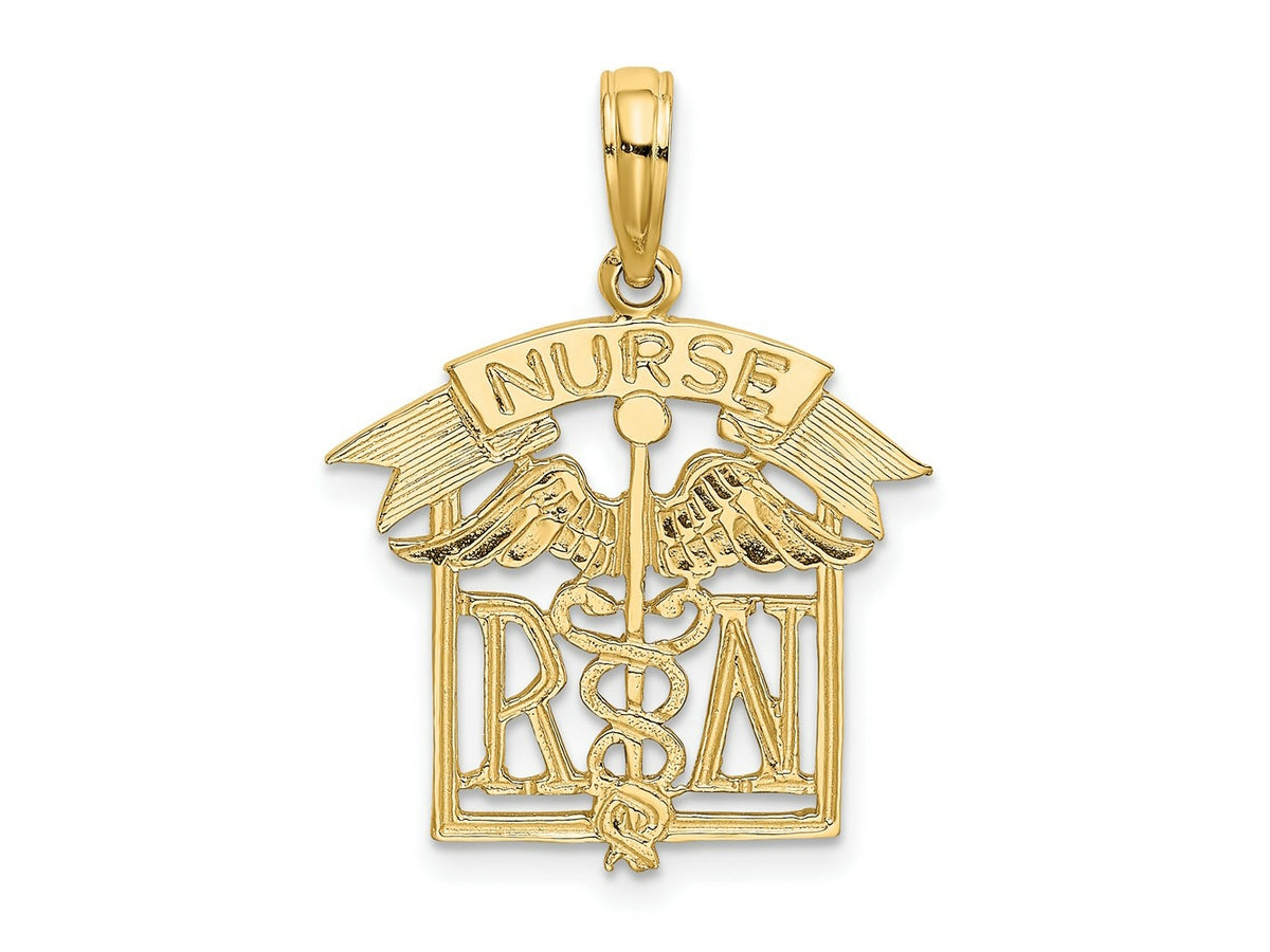 FJC Finejewelers 10 kt Yellow Gold Registered Nurse Charm 16 x 18 mm