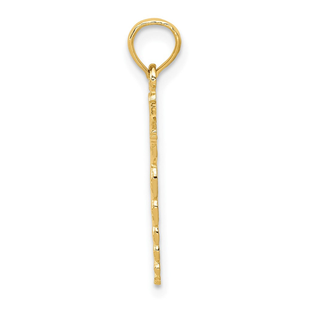 FJC Finejewelers 10 kt Yellow Gold Caduceus Charm 23 x 12 mm