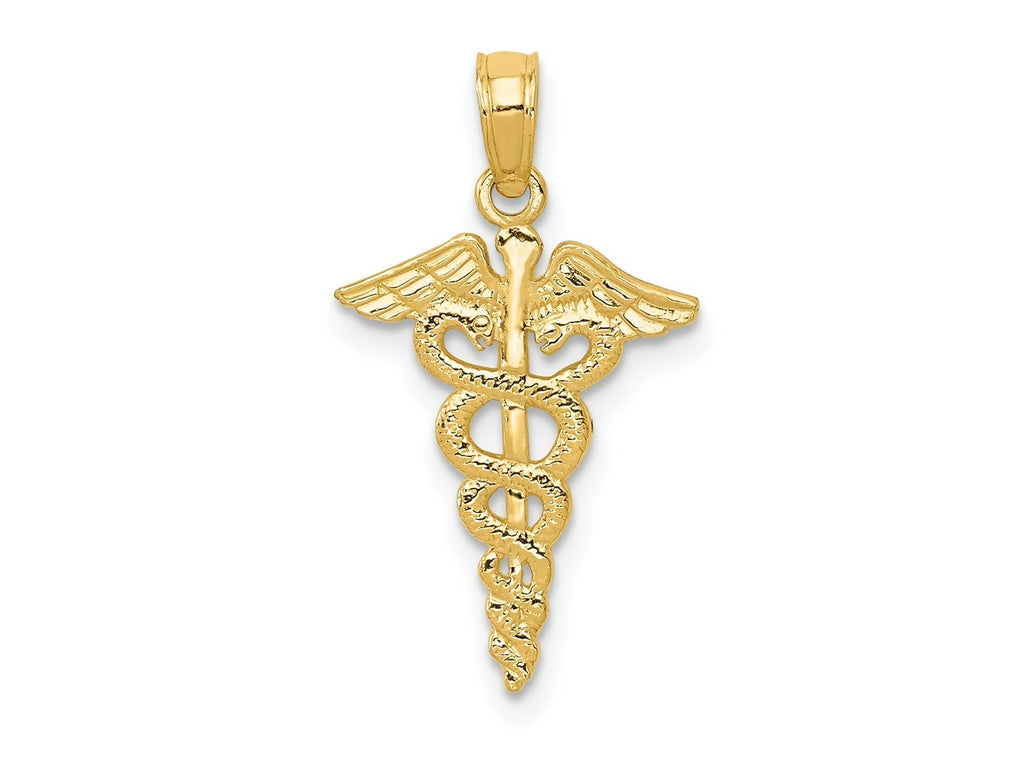 FJC Finejewelers 10 kt Yellow Gold Caduceus Charm 23 x 12 mm
