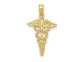 FJC Finejewelers 10 kt Yellow Gold Caduceus Charm 23 x 12 mm