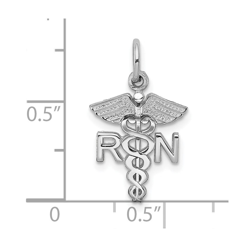 FJC Finejewelers 10 kt White Gold Themed RN Charm 20 mm x 12 mm