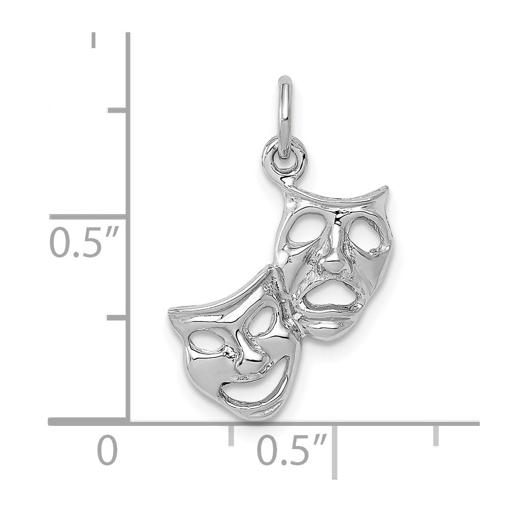 FJC Finejewelers 10 kt White Gold Themed Polished Open-Backed Comedy/Tragedy Charm 12 mm x 14 mm