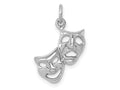 FJC Finejewelers 10 kt White Gold Themed Polished Open-Backed Comedy/Tragedy Charm 12 mm x 14 mm