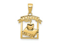 FJC Finejewelers 10 kt Yellow Gold Polished Flat-Backed Teacher Frame Charm 21 x 16 mm