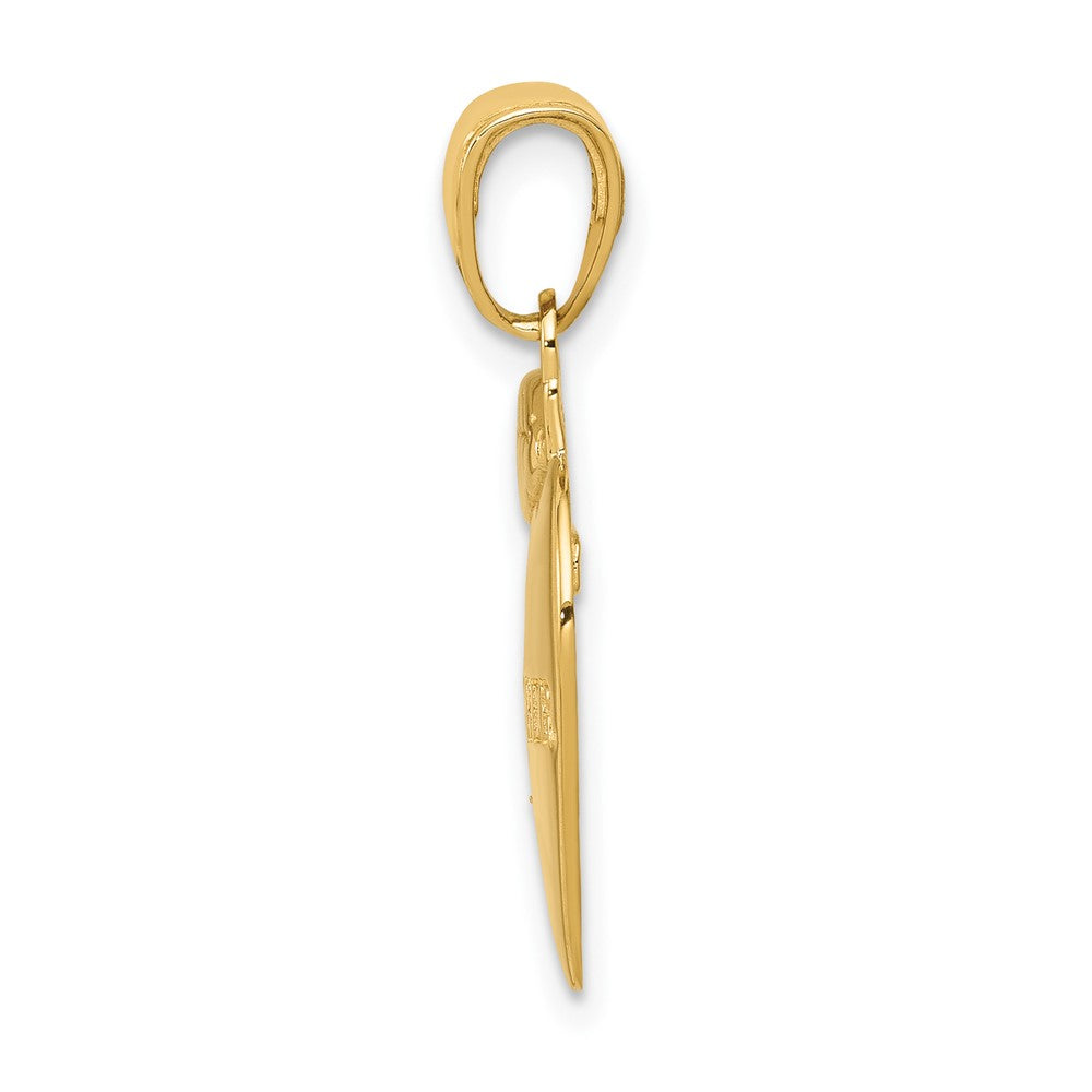 FJC Finejewelers 10 kt Yellow Gold #1 Teacher Apple Charm 22 x 14 mm