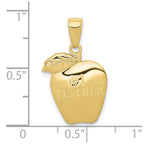 FJC Finejewelers 10 kt Yellow Gold #1 Teacher Apple Charm 22 x 14 mm