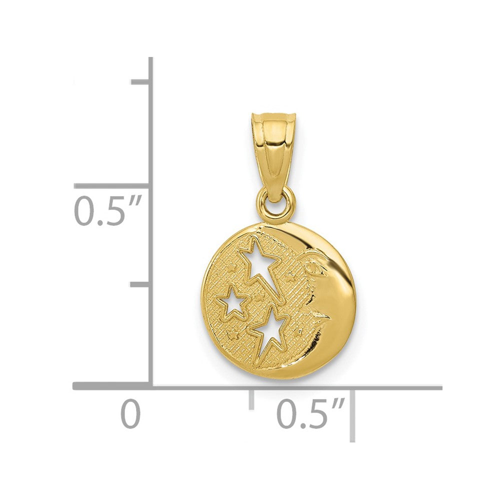FJC Finejewelers 10 kt Yellow Gold Moon and Stars Charm 20 x 13 mm