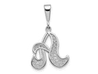 FJC Finejewelers 10 kt White Gold Filigree Initial A Charm 30 x 17 mm