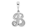 FJC Finejewelers 10 kt White Gold Filigree Initial B Charm 30 x 16 mm