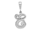 FJC Finejewelers 10 kt White Gold Filigree Initial E Charm 30 x 17 mm