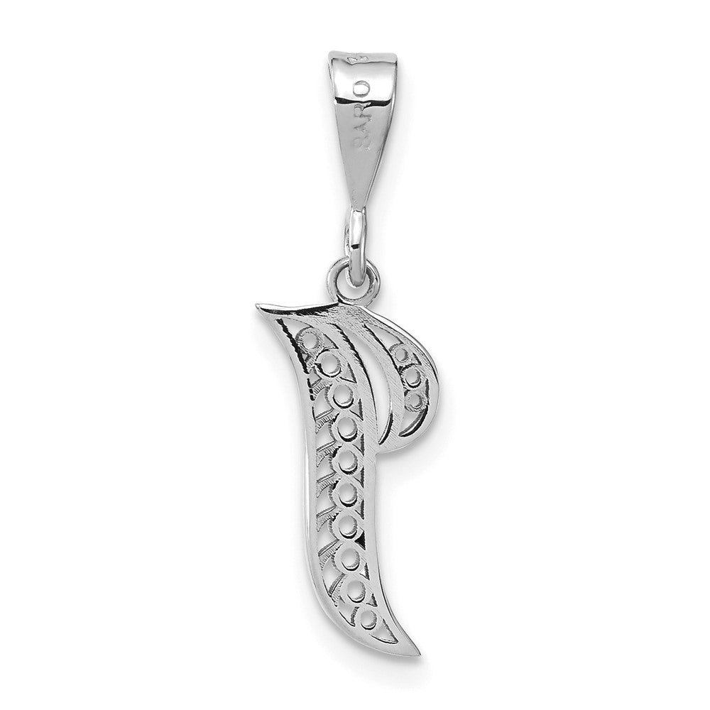 FJC Finejewelers 10 kt White Gold Filigree Initial I Charm