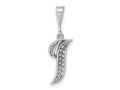 FJC Finejewelers 10 kt White Gold Filigree Initial I Charm