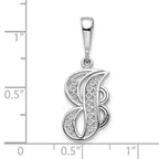FJC Finejewelers 10 kt White Gold Filigree Initial J Charm 30 x 17 mm
