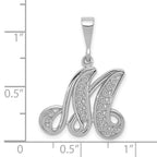 FJC Finejewelers 10 kt White Gold Filigree Initial M Charm 30 x 17 mm