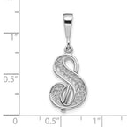 FJC Finejewelers 10 kt White Gold Filigree Initial S Charm 30 x 17 mm