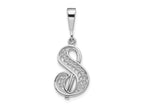 FJC Finejewelers 10 kt White Gold Filigree Initial S Charm 30 x 17 mm
