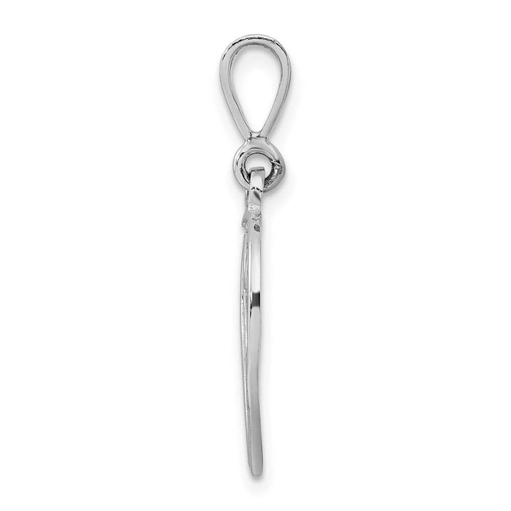 FJC Finejewelers 10 kt White Gold Filigree Initial V Charm 30 x 17 mm