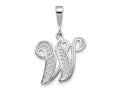 FJC Finejewelers 10 kt White Gold Filigree Initial W Charm 30 x 17 mm