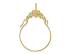 FJC Finejewelers 10 kt Yellow Gold Polished Filigree Heart Charm Holder 35 x 24 mm