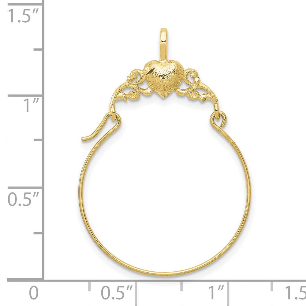 FJC Finejewelers 10 kt Yellow Gold Polished Heart Charm Holder 34 x 23 mm