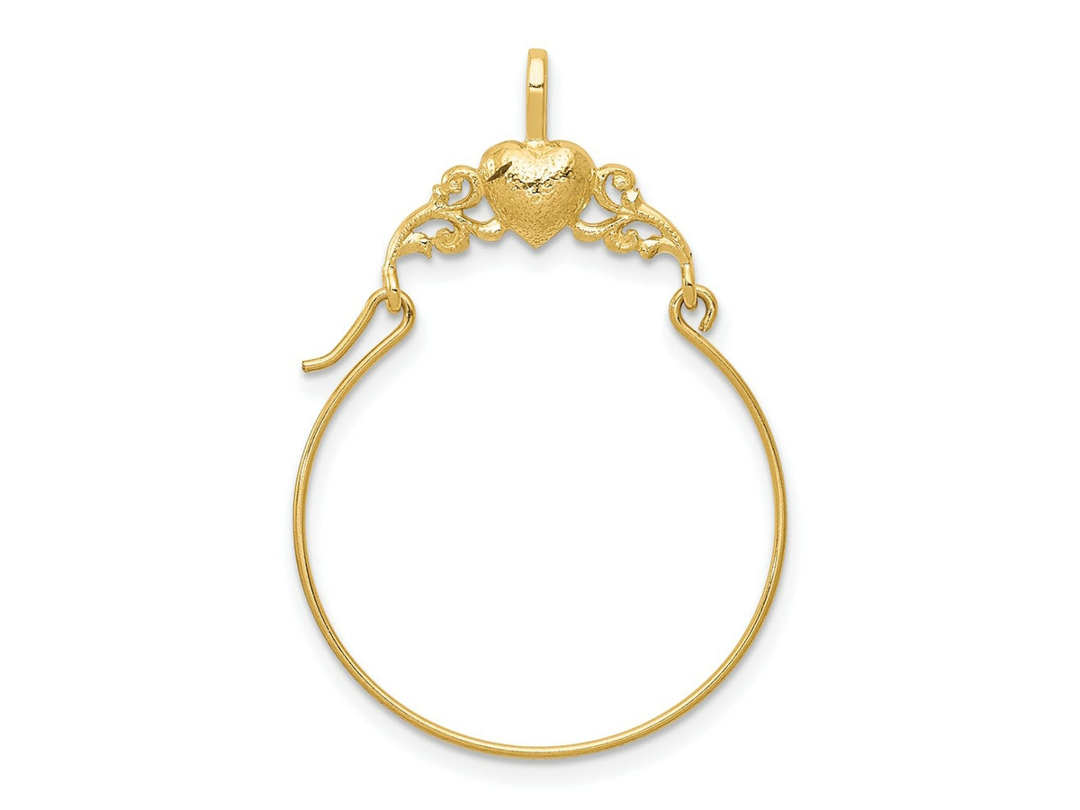 FJC Finejewelers 10 kt Yellow Gold Polished Heart Charm Holder 34 x 23 mm