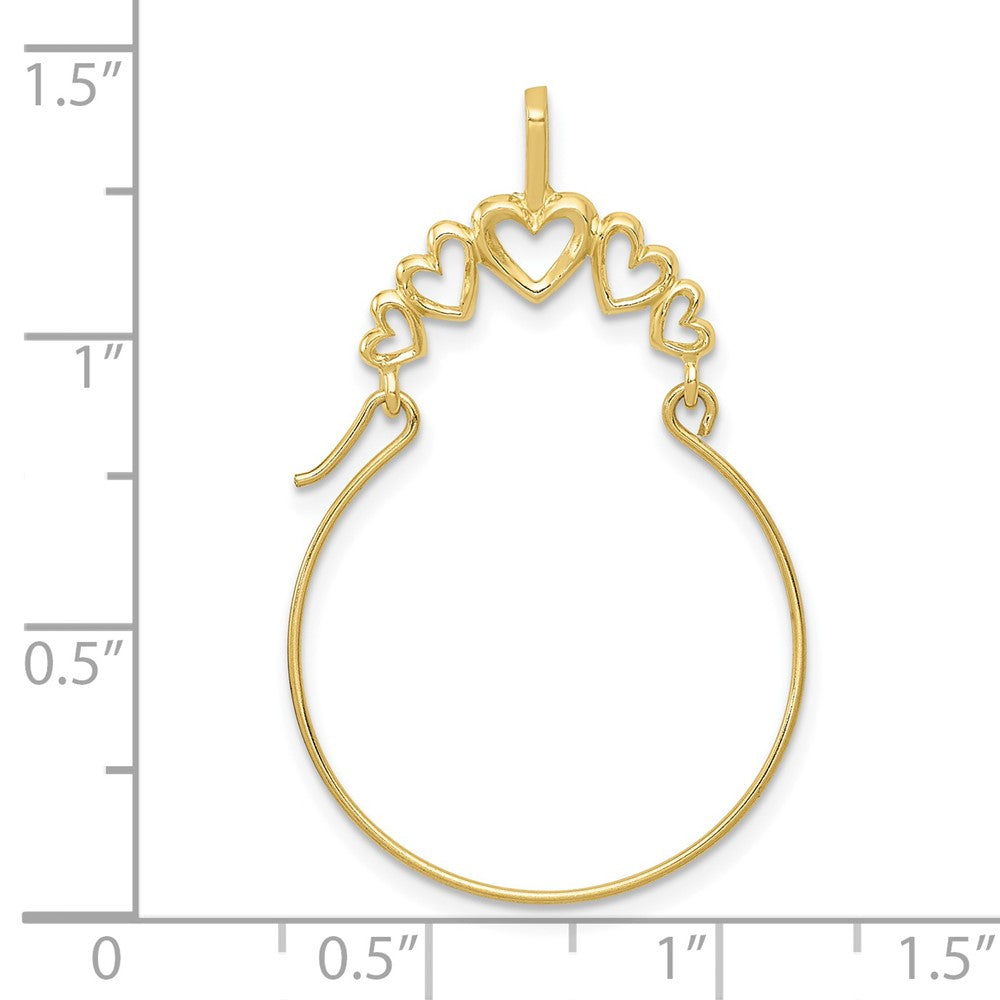 FJC Finejewelers 10 kt Yellow Gold Polished 5-Heart Charm Holder 35 x 15 mm