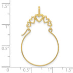 FJC Finejewelers 10 kt Yellow Gold Polished 5-Heart Charm Holder 35 x 15 mm