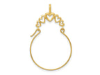 FJC Finejewelers 10 kt Yellow Gold Polished 5-Heart Charm Holder 35 x 15 mm