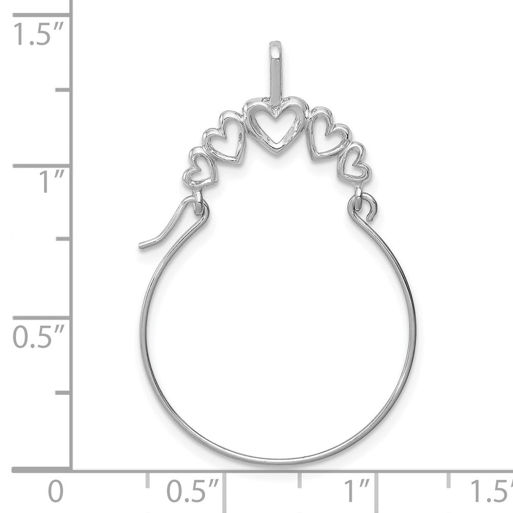 FJC Finejewelers 10 kt White Gold Charm Holder Polished 5-Heart Charm Holder 38.5 mm x 15.7 mm