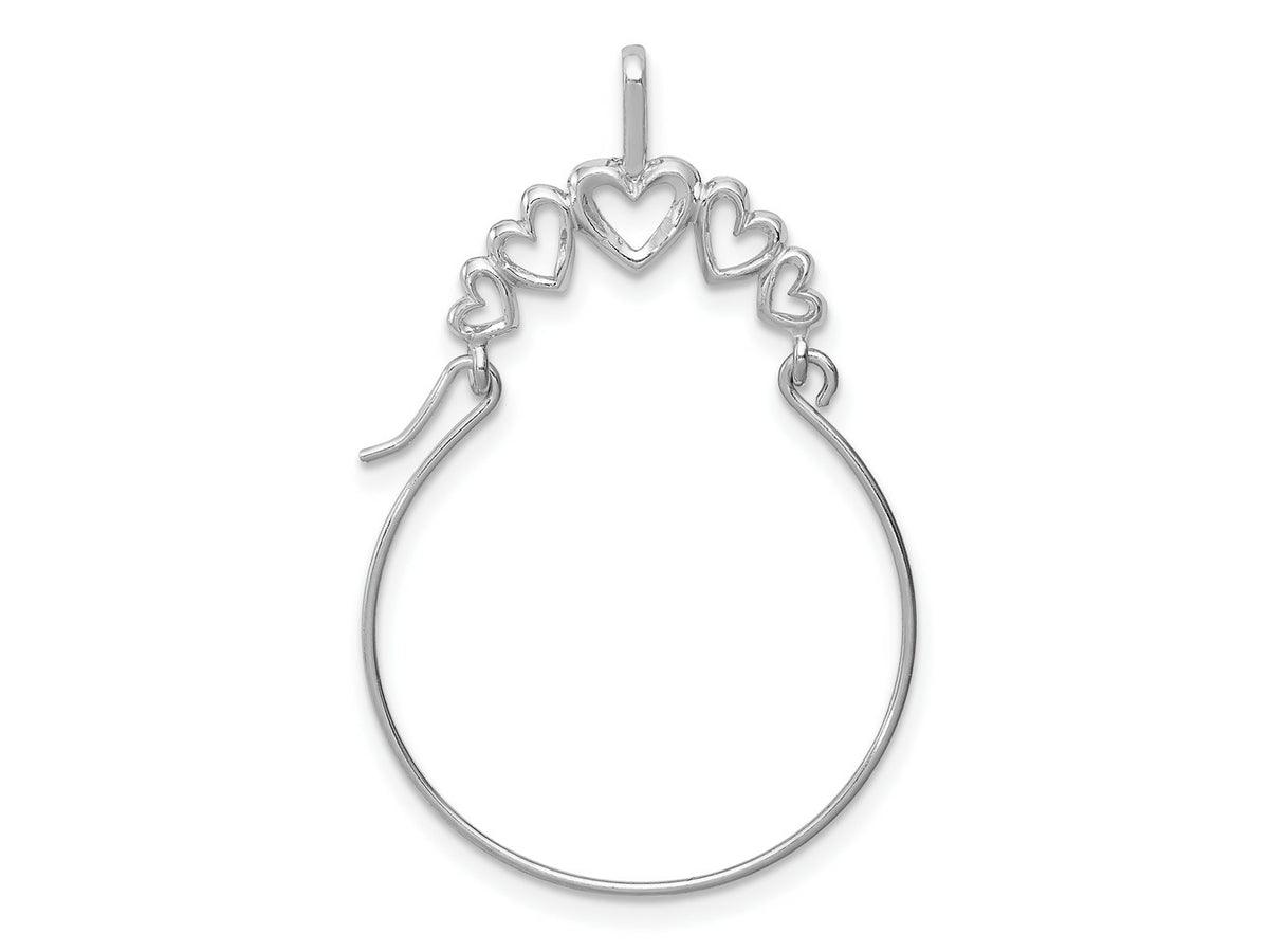 FJC Finejewelers 10 kt White Gold Charm Holder Polished 5-Heart Charm Holder 38.5 mm x 15.7 mm