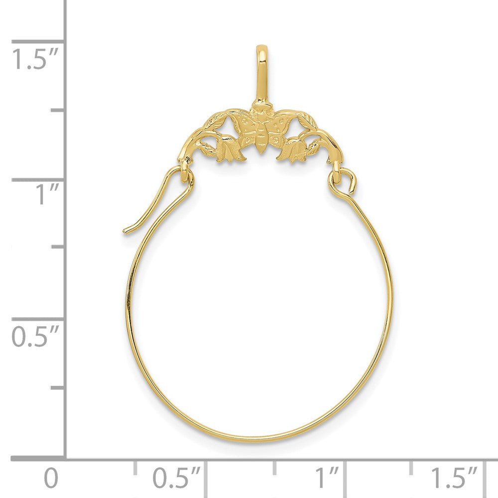 FJC Finejewelers 10 kt Yellow Gold Polished Butterflies Charm Holder 35 x 24 mm