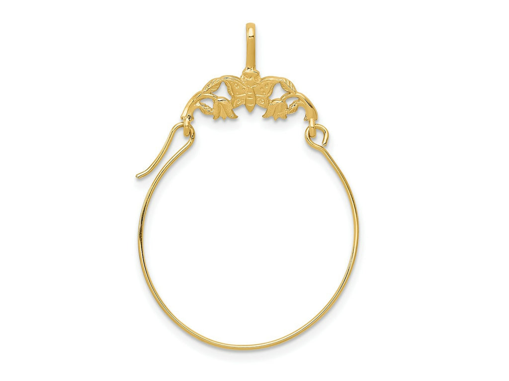 FJC Finejewelers 10 kt Yellow Gold Polished Butterflies Charm Holder 35 x 24 mm