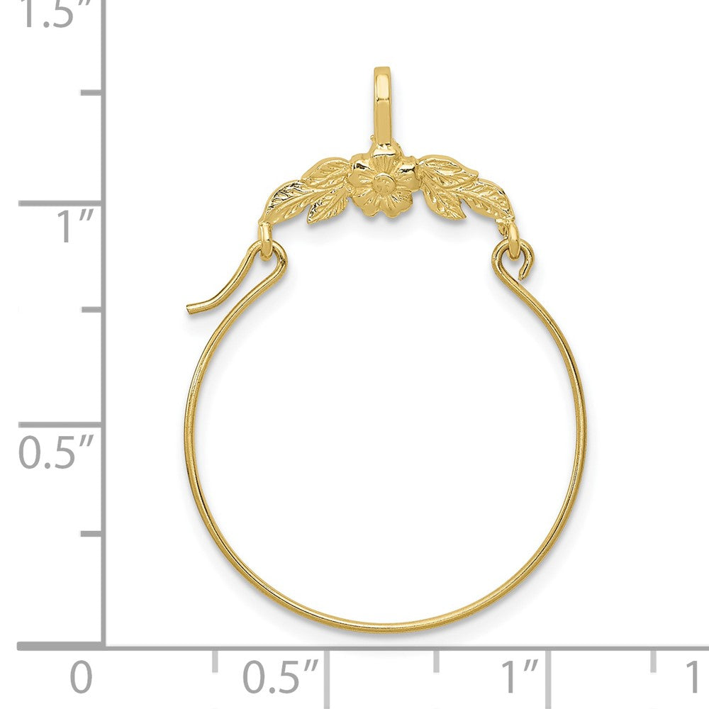 FJC Finejewelers 10 kt Yellow Gold Polished Floral Charm Holder 30 x 25 mm