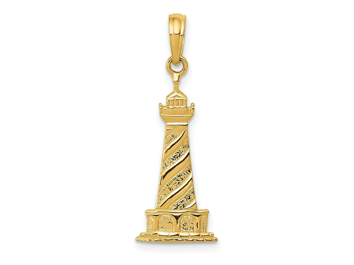 FJC Finejewelers 10 kt Yellow Gold Lighthouse Charm 28 x 11 mm