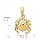 FJC Finejewelers 10 kt Yellow Gold Solid Polished Open-Backed Crab Charm 19 x 12 mm
