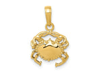 FJC Finejewelers 10 kt Yellow Gold Solid Polished Open-Backed Crab Charm 19 x 12 mm