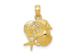 FJC Finejewelers 10 kt Yellow Gold Solid Polished Mini Shell Cluster Charm 18 x 12 mm