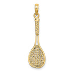 FJC Finejewelers 10 kt Yellow Gold Solid Polished 3-D Tennis Racquet Charm 28 x 9 mm